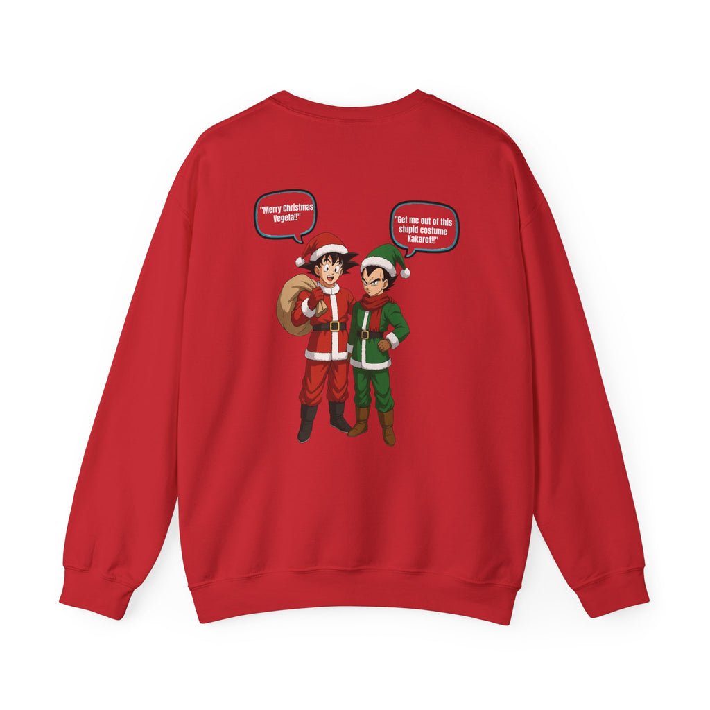 Dragon Ball Z Holiday Crewneck Sweatshirt — Santa Goku & Vegeta Christmas Design