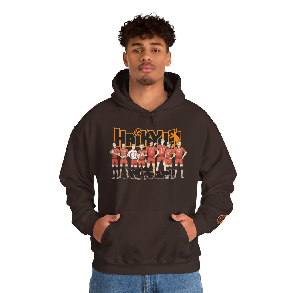 Haikyull Team Lineup Hoodie — Anime Volleyball Crew Sweatshirt