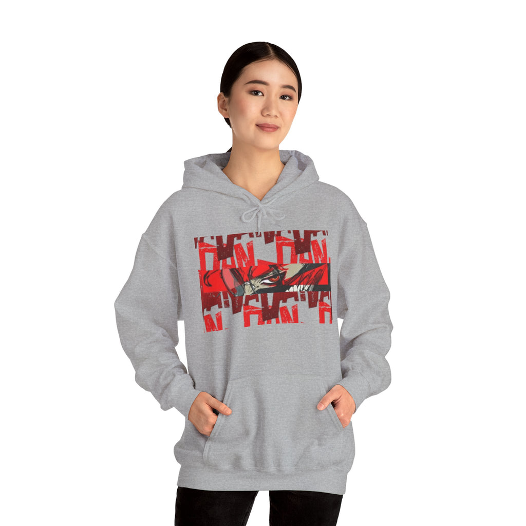 Hoodie — Red "Dandadan" Graphic Streetwear Pullover