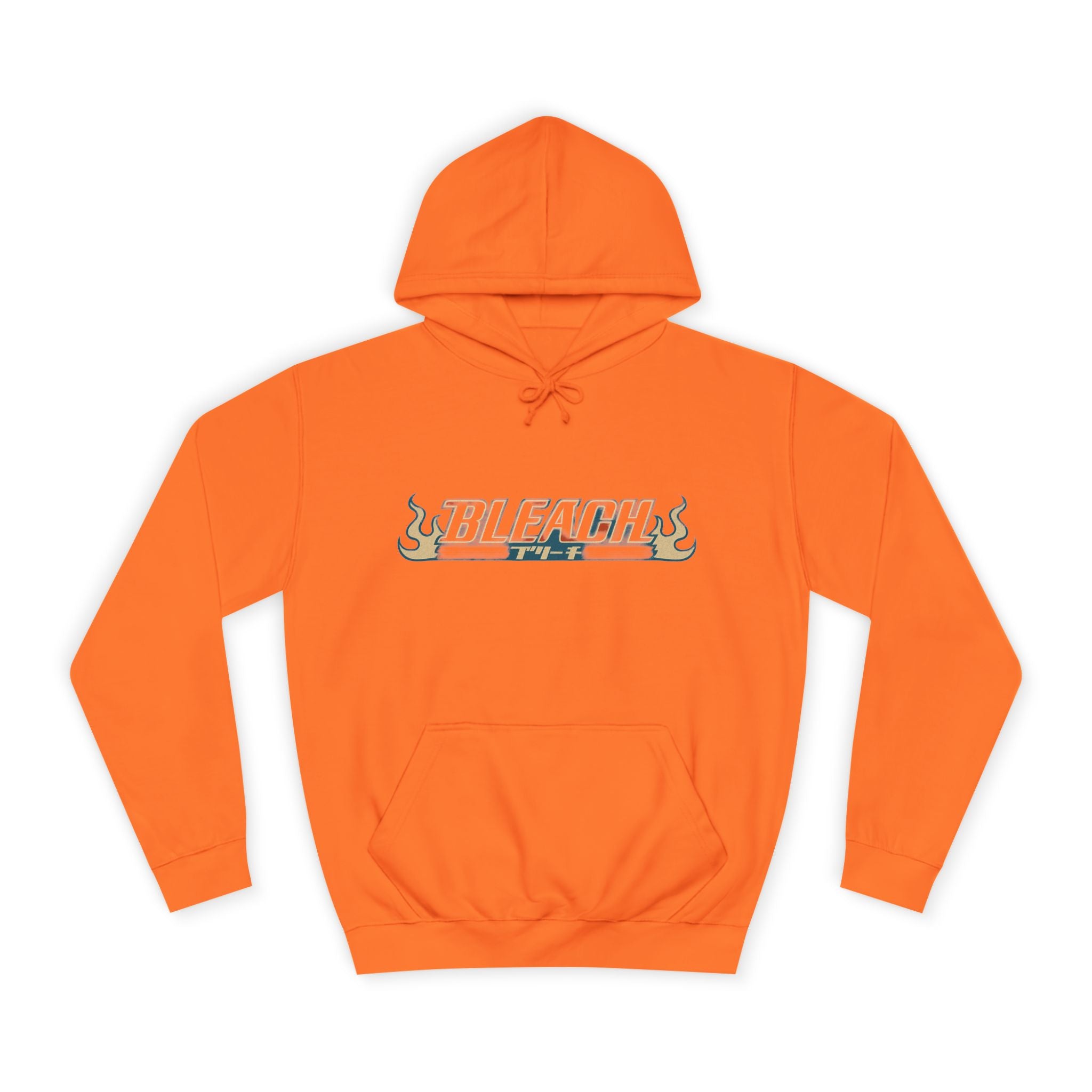 Bleach Anime Hoodie — Stylish College Flame Logo & Character Backprint