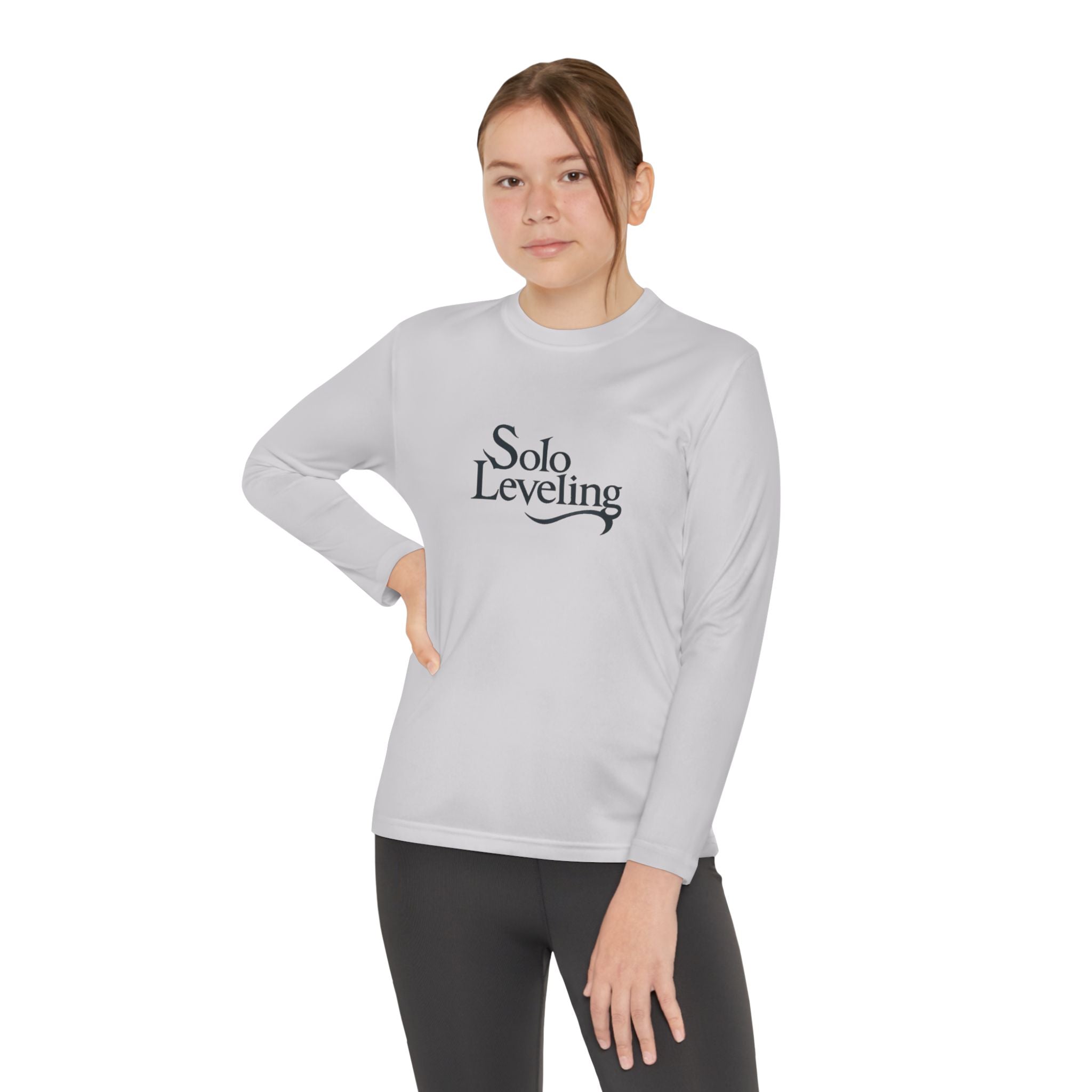 Youth Long Sleeve Tee — 'Solo Leveling' Minimal Logo Shirt
