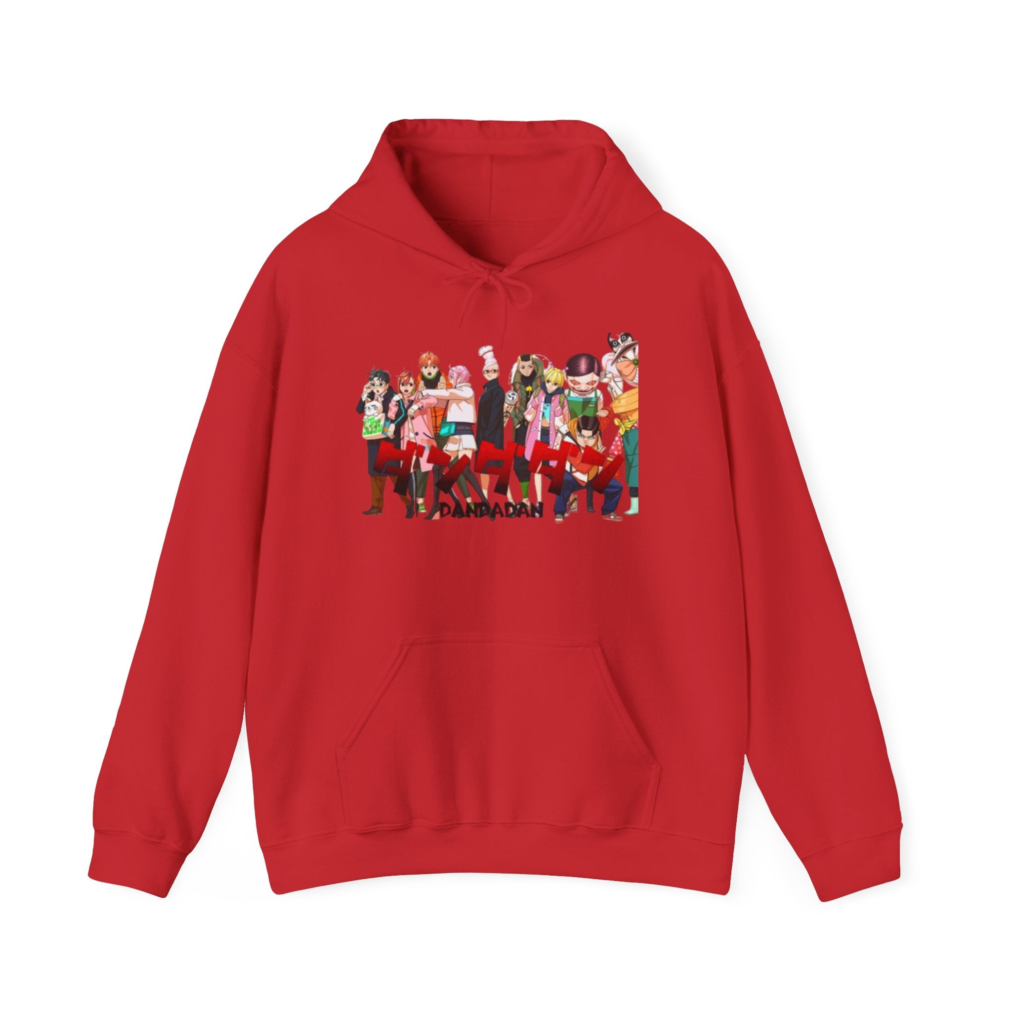 Anime Crew Graphic Hoodie — Colorful "Dandadan" Character Group Print