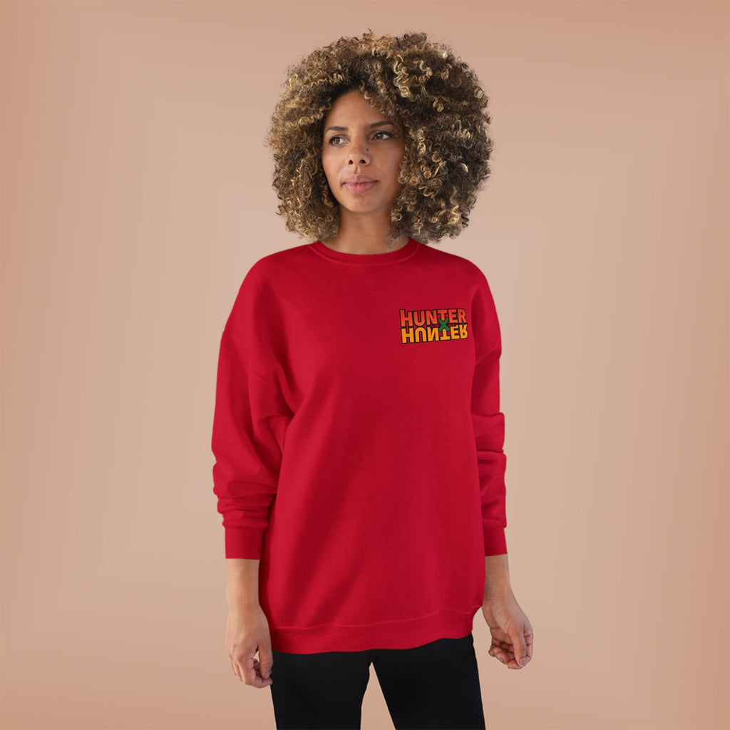 Merry Christmas Anime Crewneck Sweatshirt — 'Hunter' Front Logo & Festive Back Design