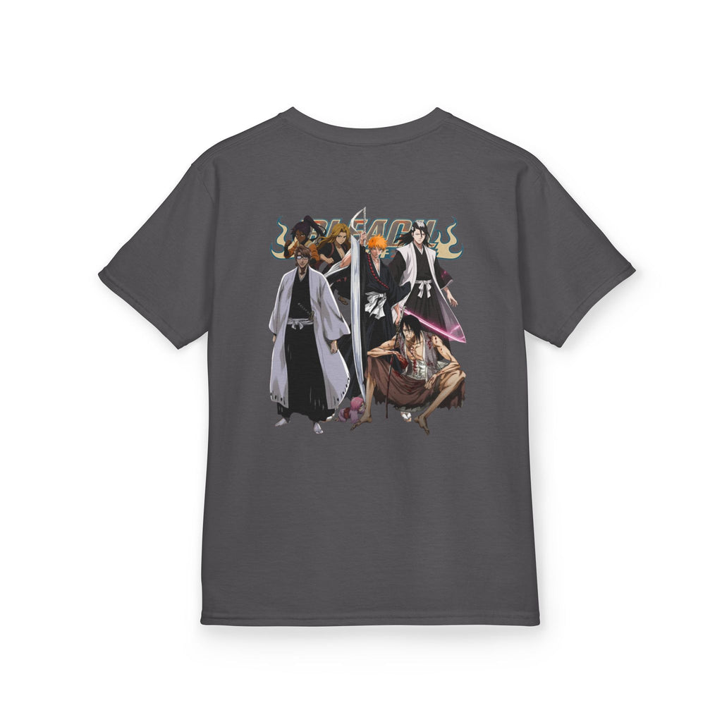 Kids Anime Crew T‑Shirt — Ichigo & Soul Reaper Characters Graphic Tee
