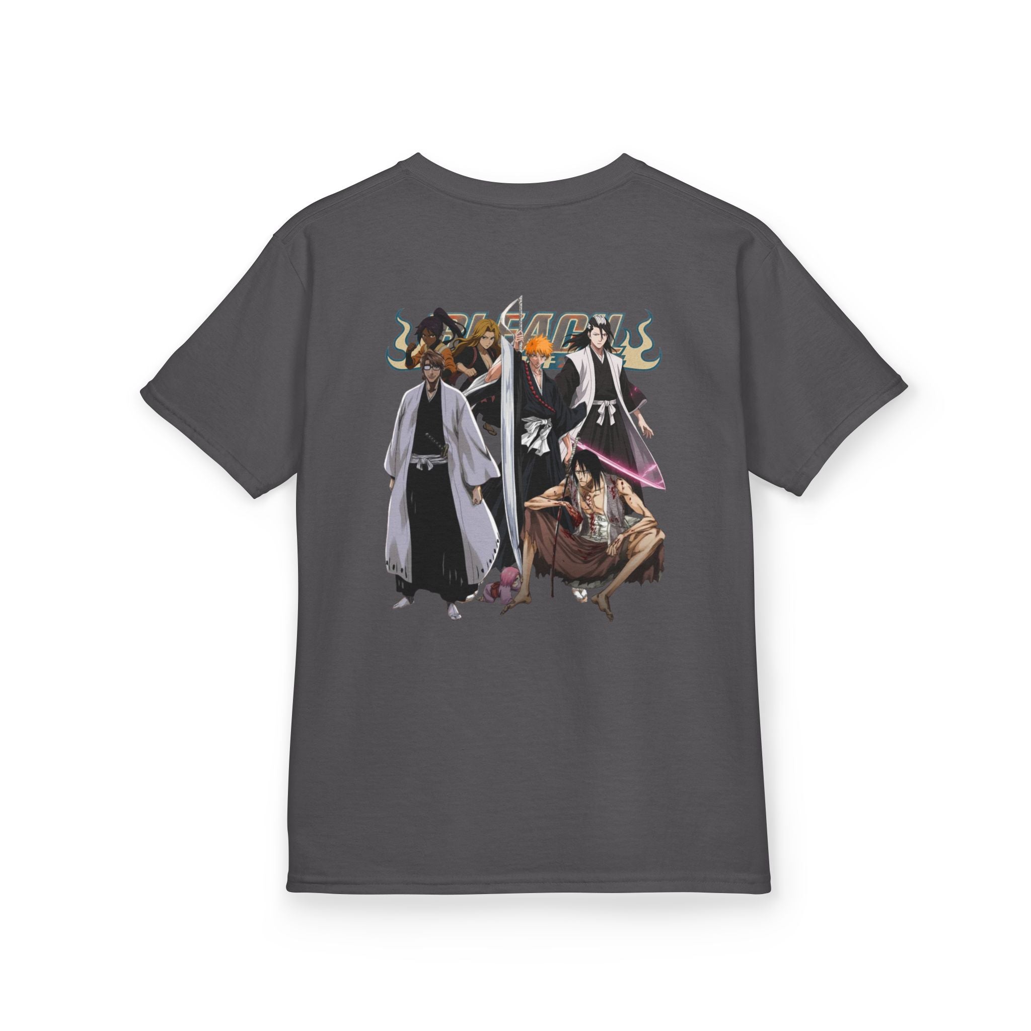 Kids Anime Crew T‑Shirt — Ichigo & Soul Reaper Characters Graphic Tee