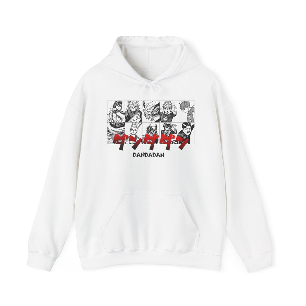 Anime Character Collage Hoodie — 'DANDADAN' Graphic Pullover