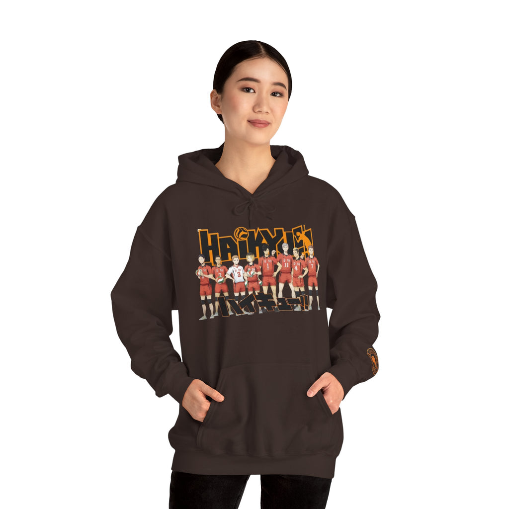 Haikyull Team Lineup Hoodie — Anime Volleyball Crew Sweatshirt