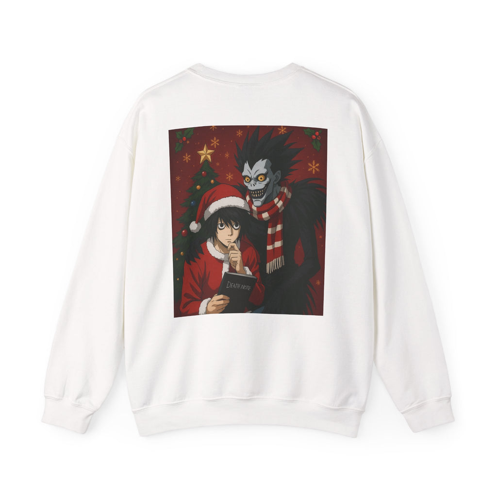 Death Note Christmas Crewneck Sweatshirt — L & Ryuk Holiday Graphic
