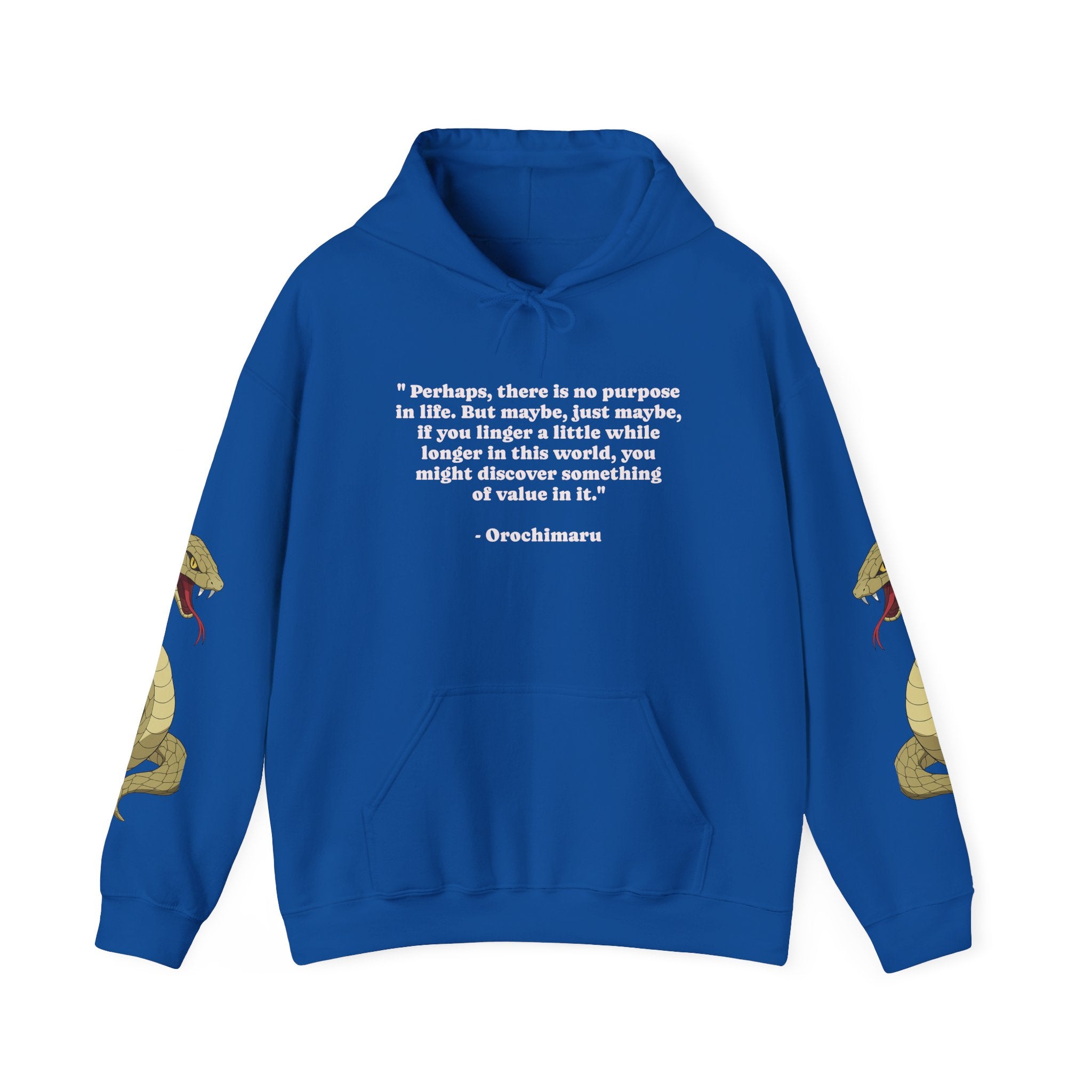 Naruto Hoodie with Orochimaru Quote & Snake Sleeve Graphics