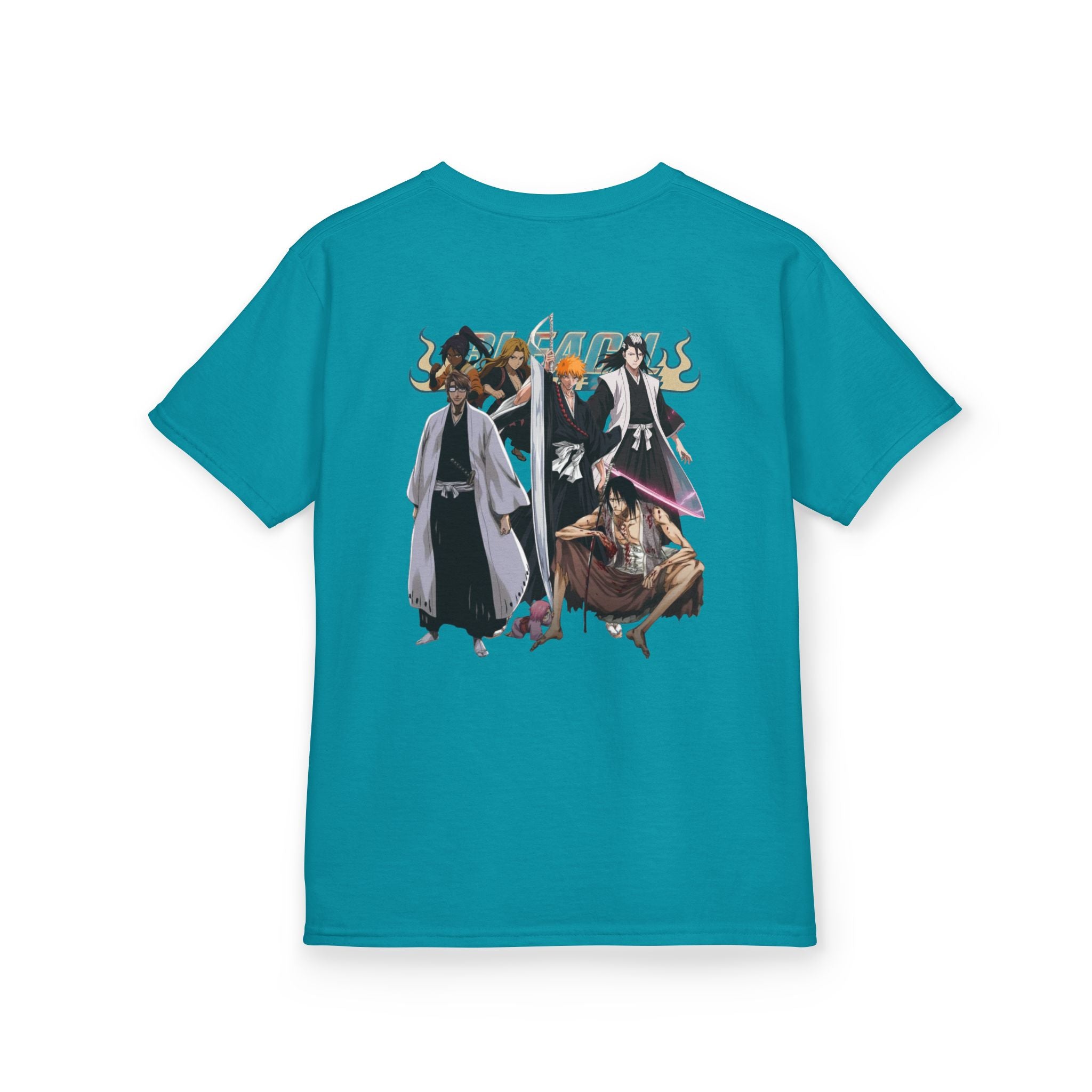 Kids Anime Crew T‑Shirt — Ichigo & Soul Reaper Characters Graphic Tee