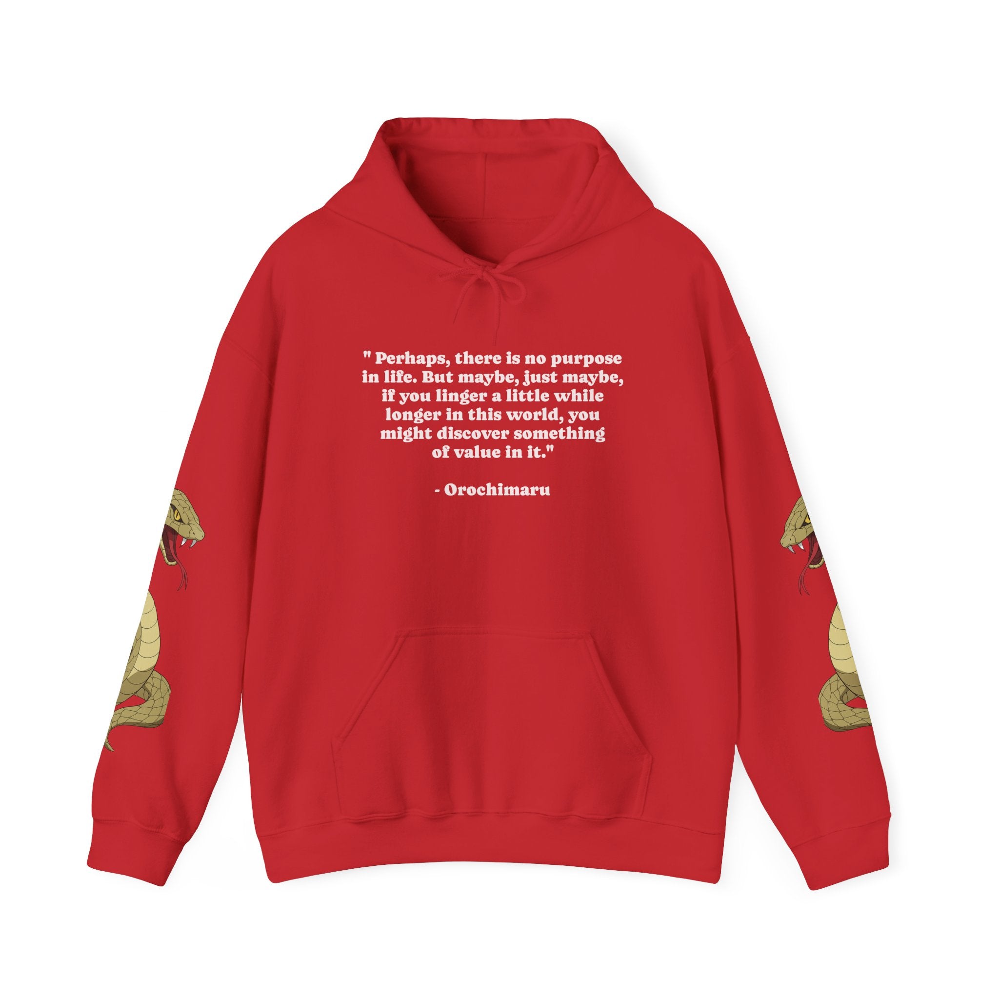 Naruto Hoodie with Orochimaru Quote & Snake Sleeve Graphics